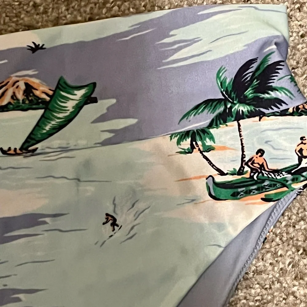 Aerie High Cut Cheeky Tropical Print Bikini Bottom Size Large NWOT - Picture 4 of 5